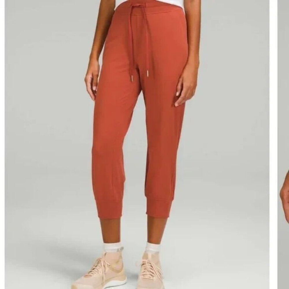 Lululemon Ready To Rulu‎ High Rise Crop Pants Joggers Red Rock 4 orange red